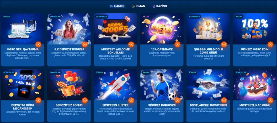 Mostbet aksiyaları və bonusları