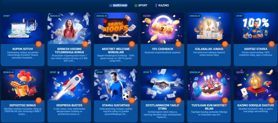 Mostbet aksiyalari va bonuslari