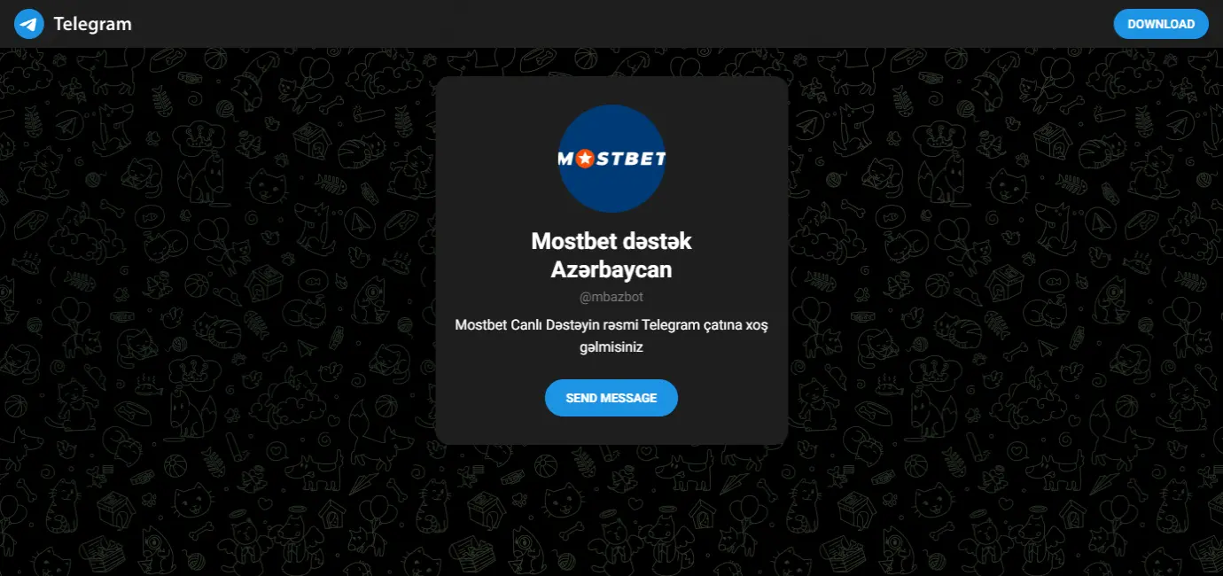 Mostbet texniki dəstək Telegramı